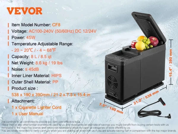 Portable Car Refrigerator 8L to 75L Single and Dual Zone-NLS45 / france
