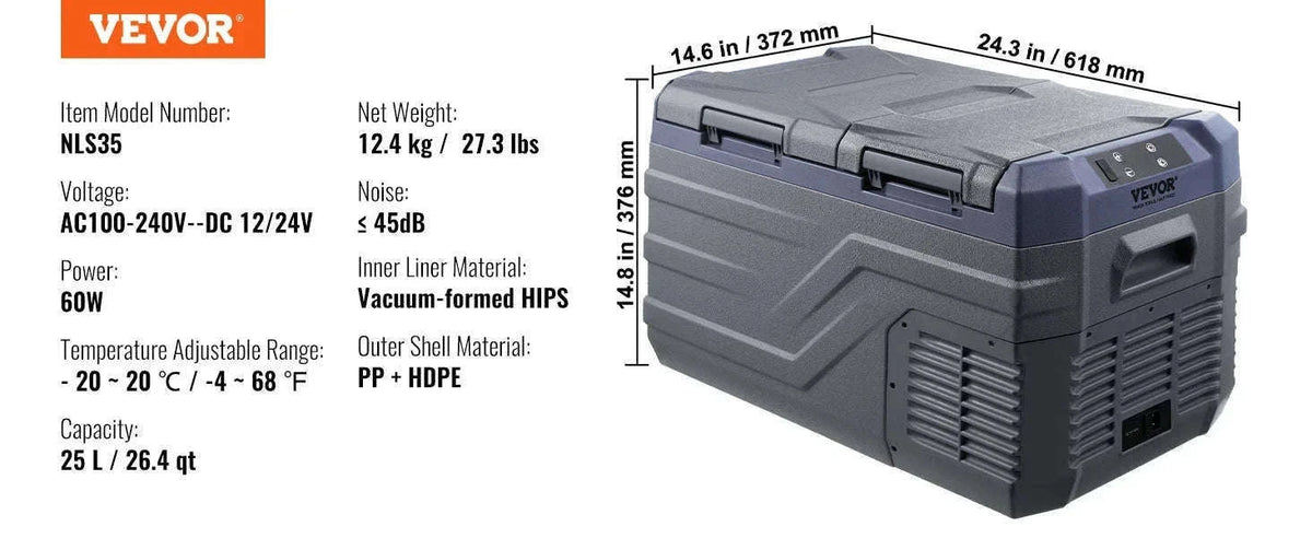 Portable Car Refrigerator 8L to 75L Single and Dual Zone-NLS45 / france