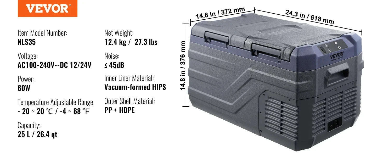 Portable Car Refrigerator 8L to 75L Single and Dual Zone-NLS45 / france
