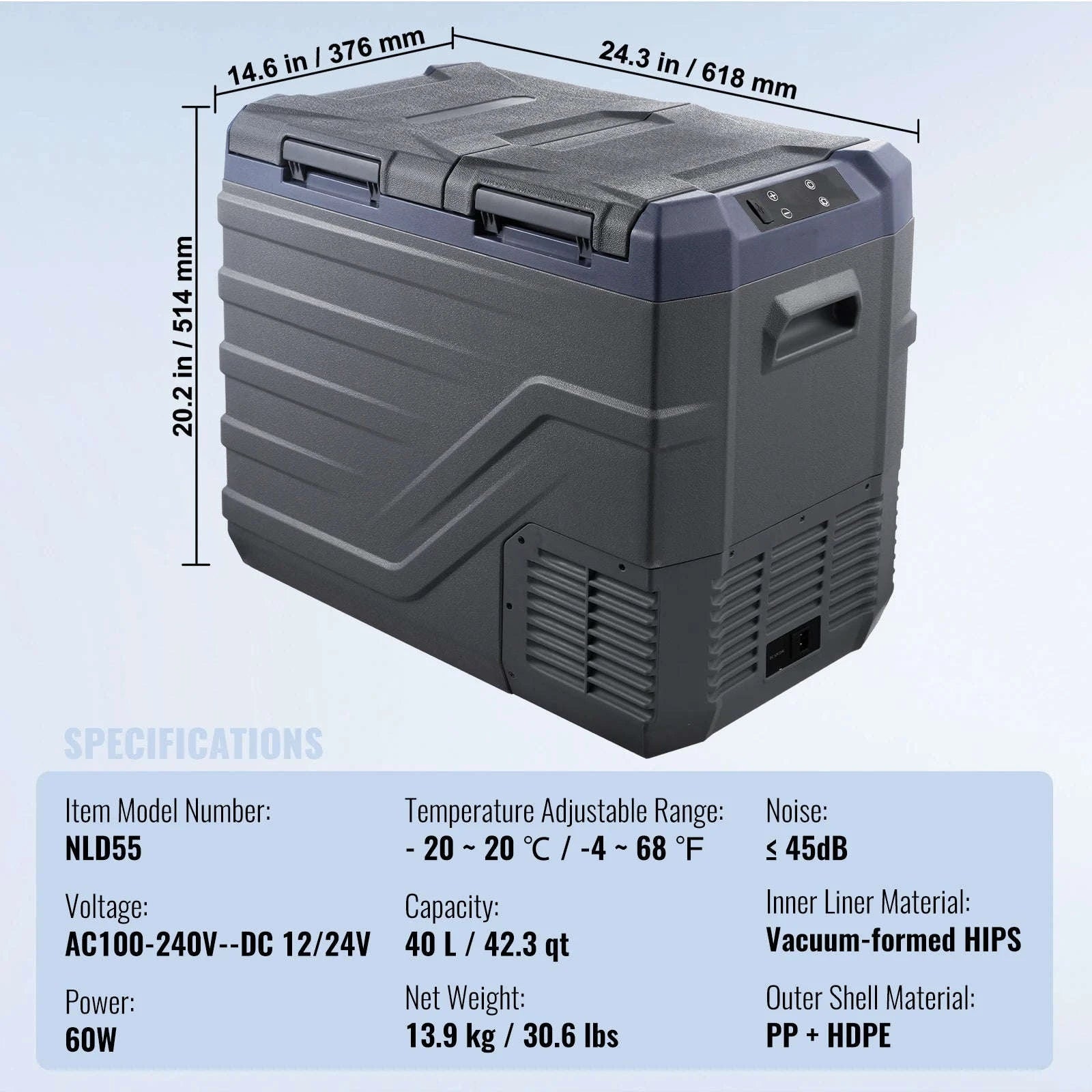 Portable Car Refrigerator 8L to 75L Single and Dual Zone-NLS45 / france