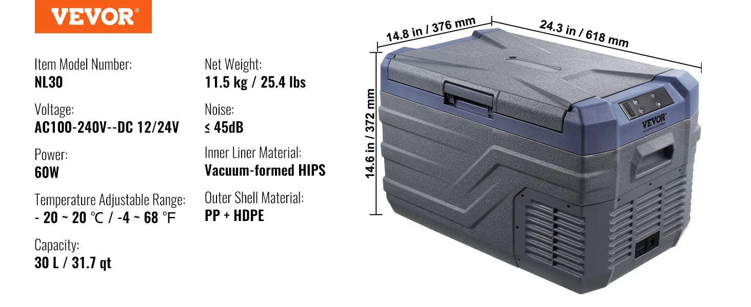Portable Car Refrigerator 8L to 75L Single and Dual Zone-NLS45 / france