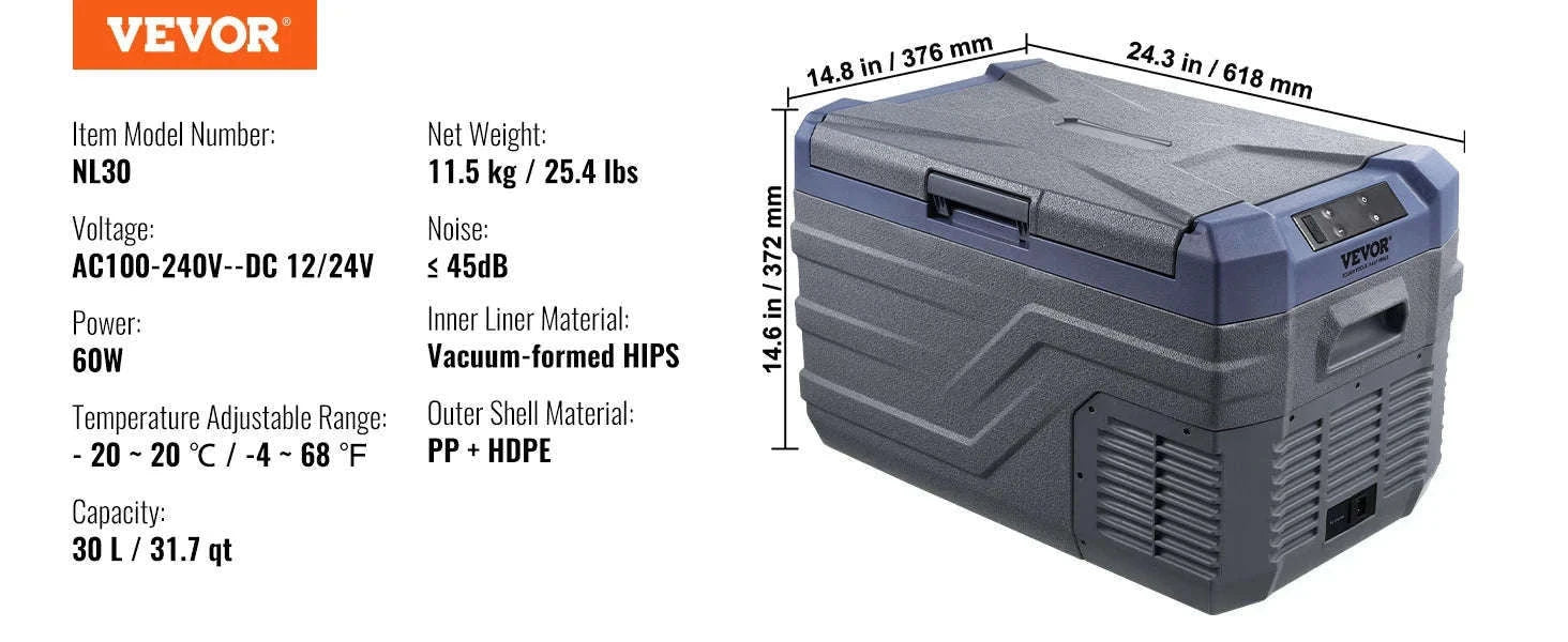 Portable Car Refrigerator 8L to 75L Single and Dual Zone-NLS45 / france