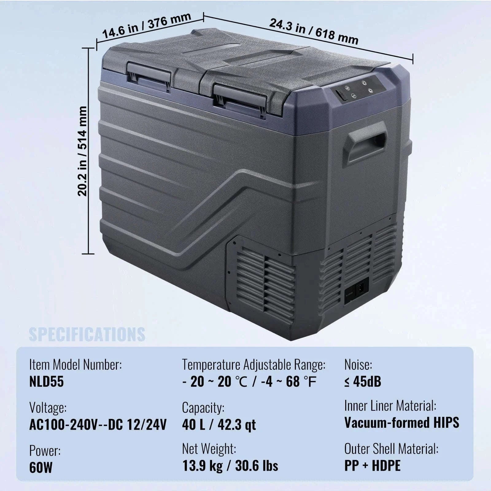 Portable Car Refrigerator 8L to 75L Single and Dual Zone-NLS45 / france