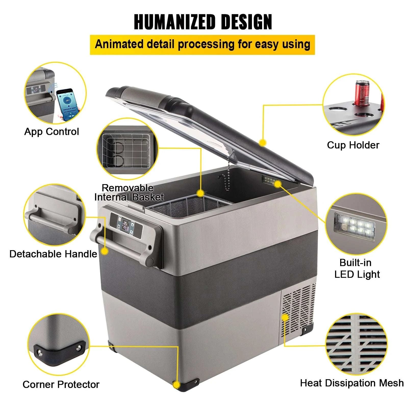 Portable Car Refrigerator Freezer 12V Compressor Cooler 20L–55L-22L NEW / United States