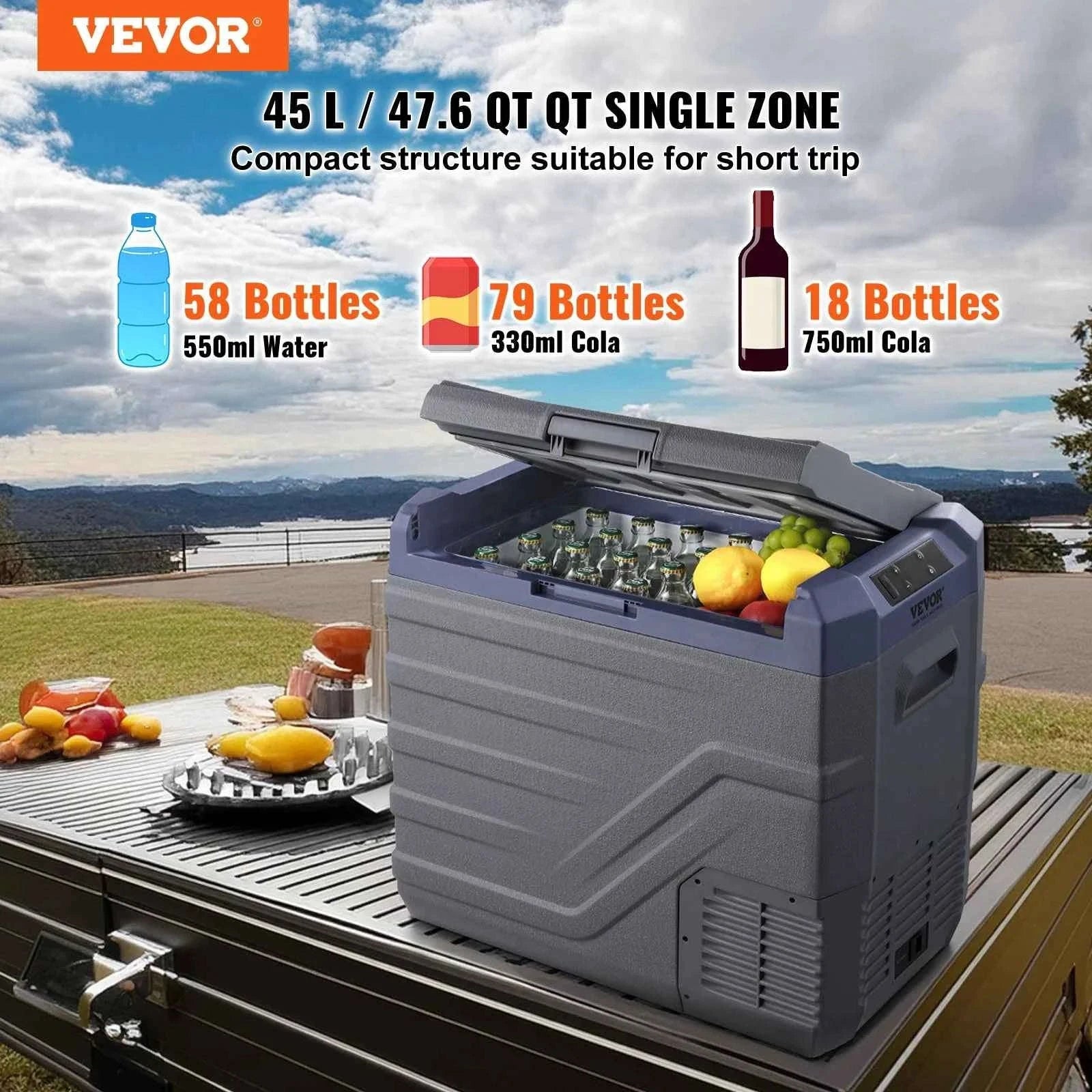 Portable Car Refrigerator Freezer with Built-in Light-NL40 / United Kingdom