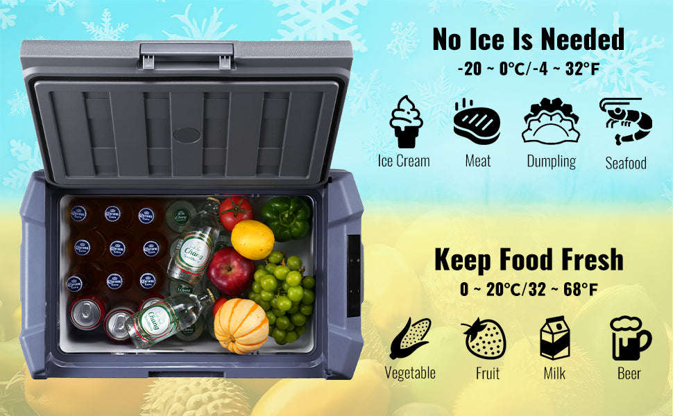 Portable Car Refrigerator Freezer with Built-in Light-NL40 / United Kingdom