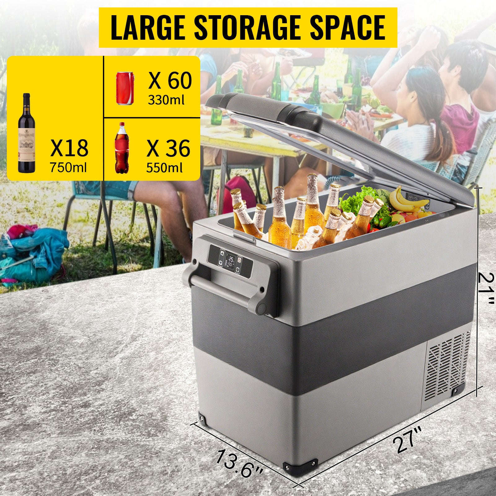 Portable Car Refrigerator Freezer with Compressor Cooling-45L / United States