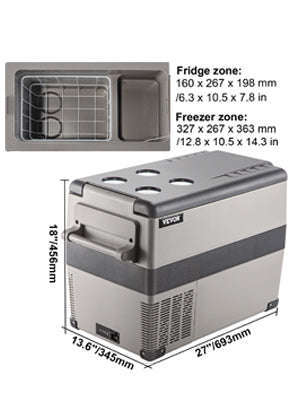 Portable Car Refrigerator Freezer with Compressor Cooling-45L / United States