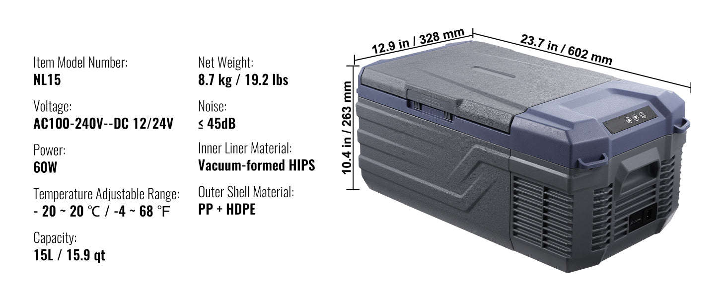 Portable Car Refrigerator with Single or Dual Zone and Bluetooth Control-C75 STC / Canada