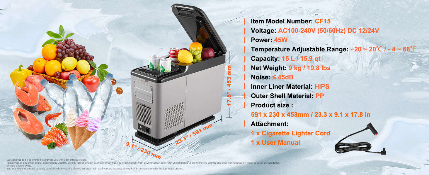 Portable Car Refrigerator with Single or Dual Zone and Bluetooth Control-C75 STC / Canada