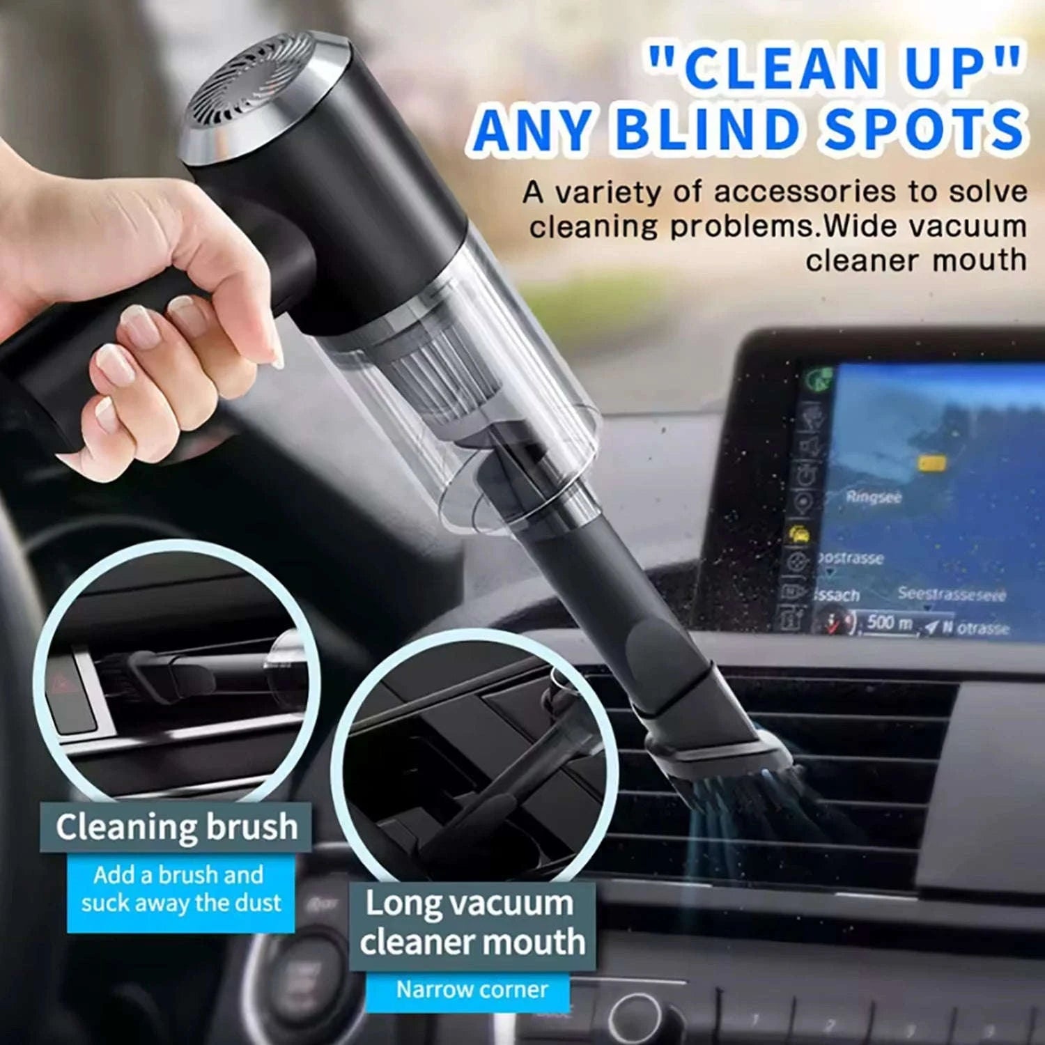 Portable Car Vacuum Cleaner-black