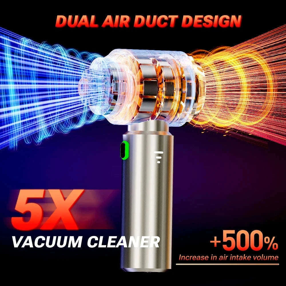Portable Car Vacuum Cleaner with Strong Suction and Cordless Use-Max Red 2hapa