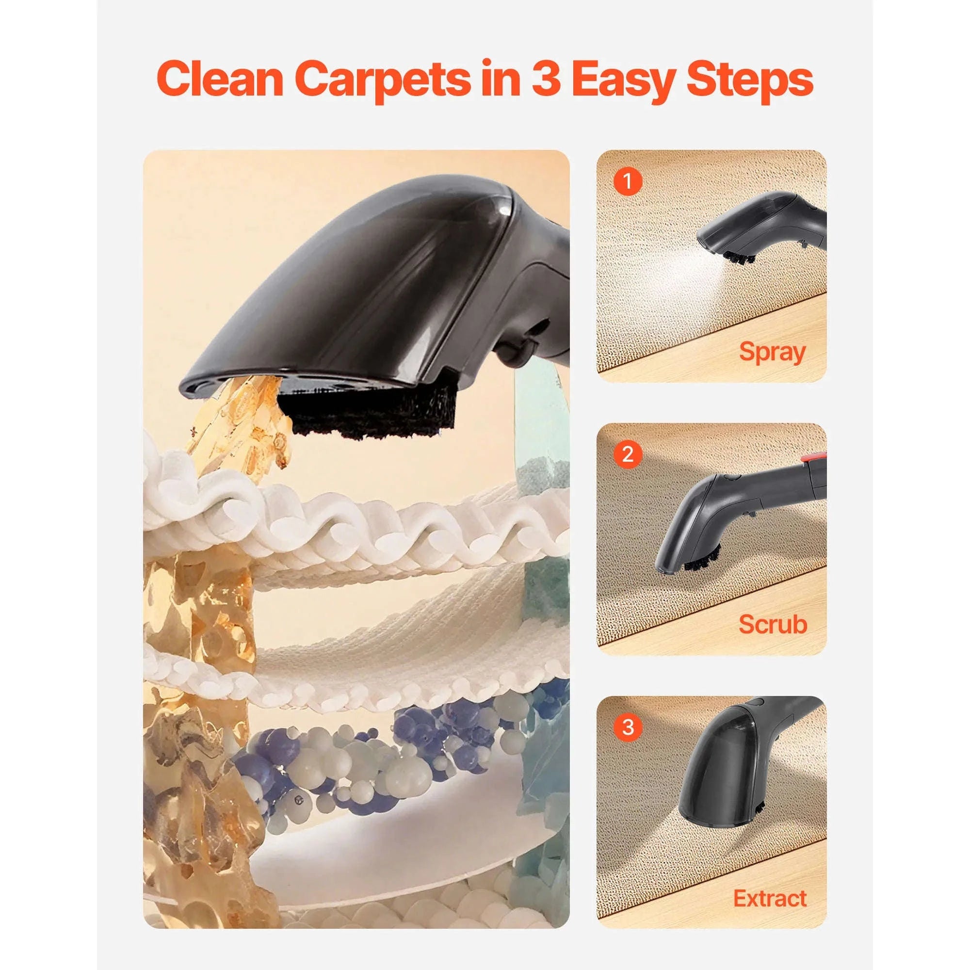 Portable Carpet Cleaner Machine with Dual Water Tanks-15.16x7.48x12.91inch / United States