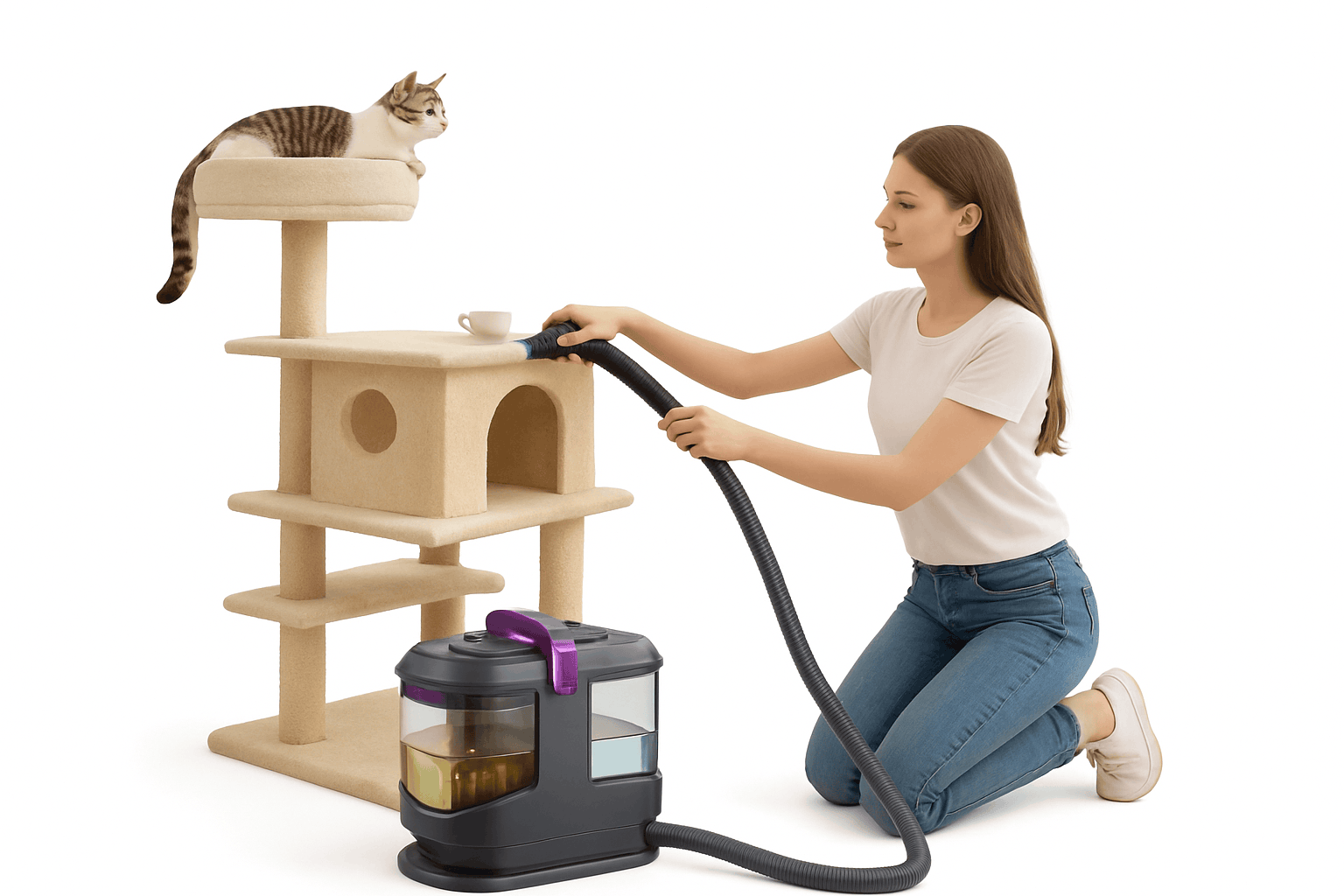 Portable Carpet & Upholstery Cleaner Machine, 15KPa, 13.5ft Corded Spot Cleaner-PURPLE / US / United States