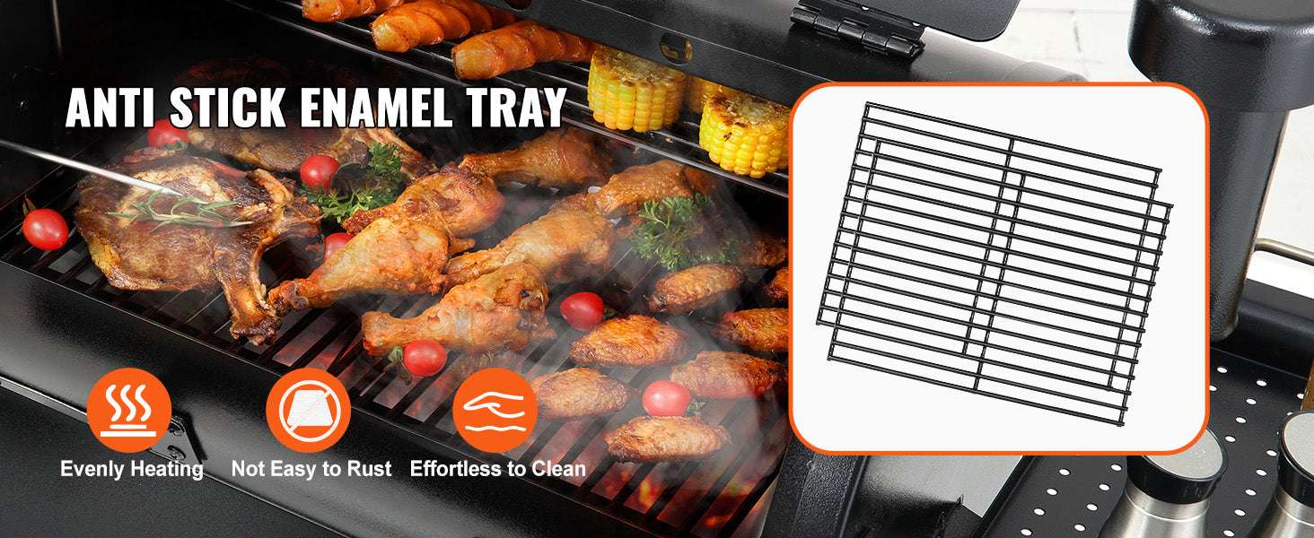 Portable Charcoal Grill Smoker with Cart, Cover & Temperature Control-53inch / United States