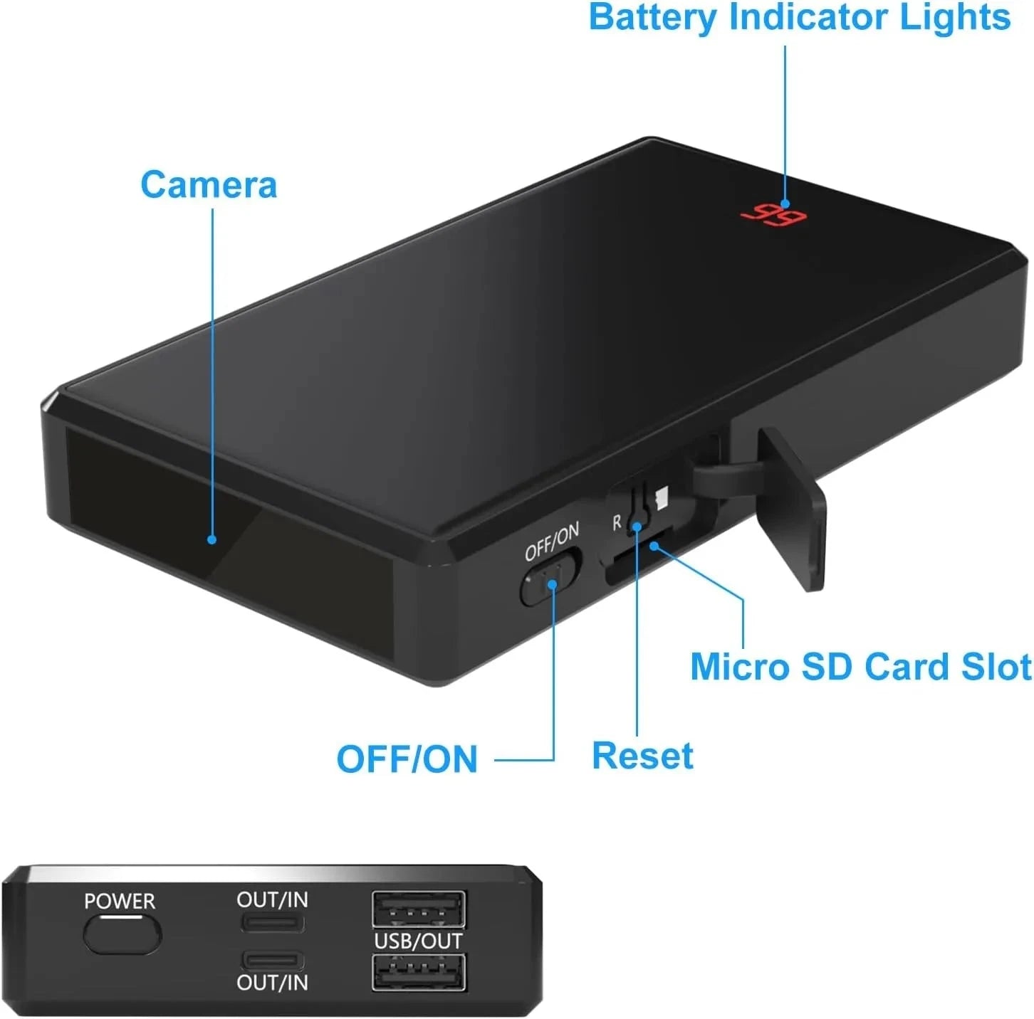 Portable Charger Camera with Full HD Mini WiFi Monitoring-Default Title