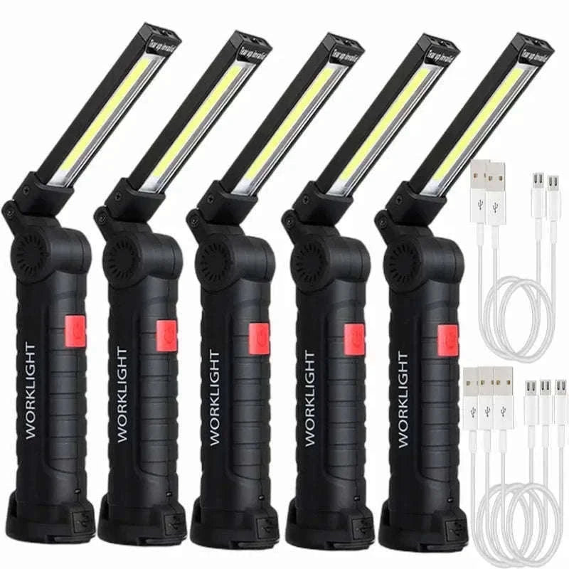 Portable COB LED Flashlight USB Rechargeable Work Light-W51 Small 3pcs