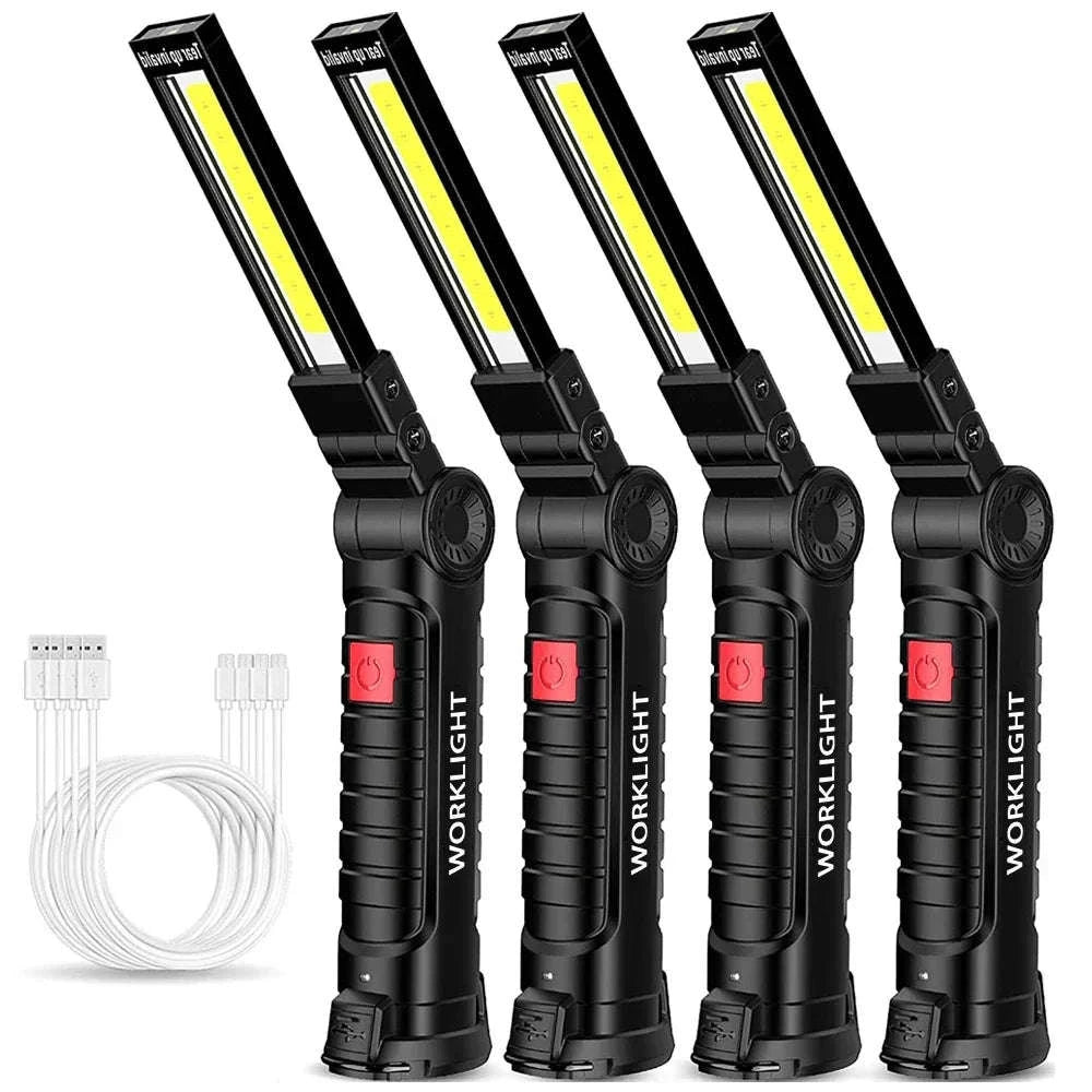 Portable COB LED Flashlight USB Rechargeable Work Light-W51 Small 3pcs