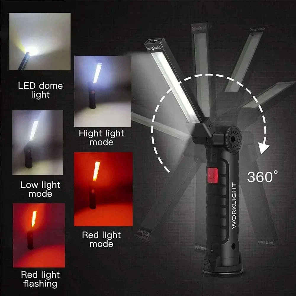 Portable COB LED Flashlight USB Rechargeable Work Light-W51 Small 3pcs