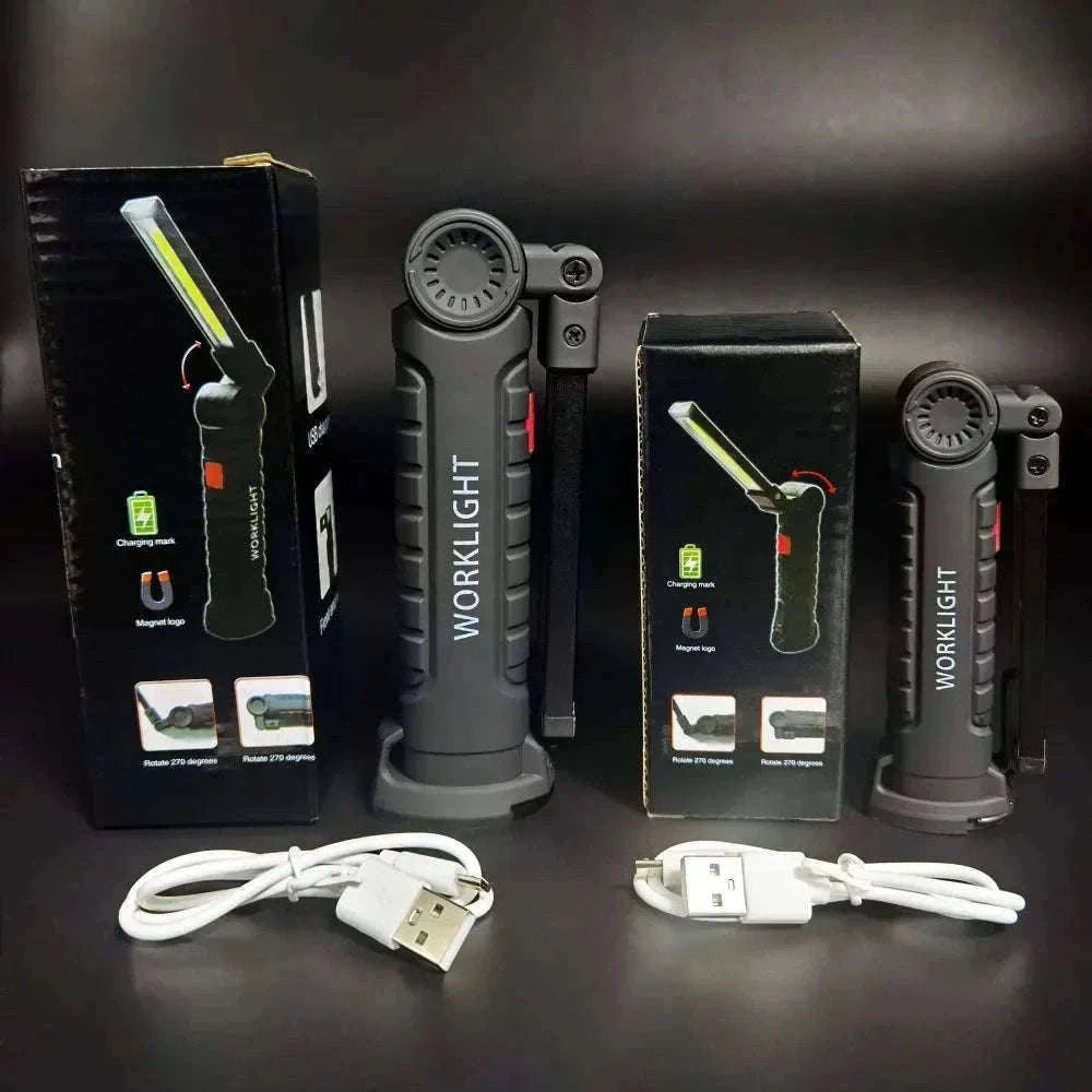 Portable COB LED Flashlight USB Rechargeable Work Light-W51 Small 3pcs