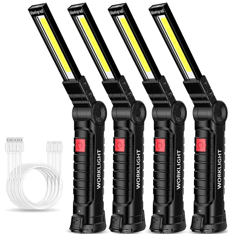 Portable COB LED Flashlight USB Rechargeable Work Light-W51 Small 3pcs