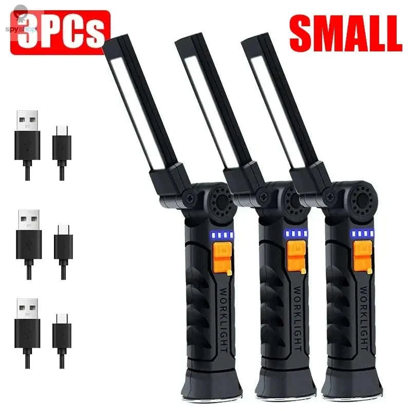 Portable COB LED Work Light – USB Rechargeable, Magnetic, 360° Folding-BIG-box