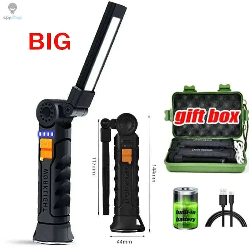 Portable COB LED Work Light with USB Rechargeable Magnetic Base-BIG-box