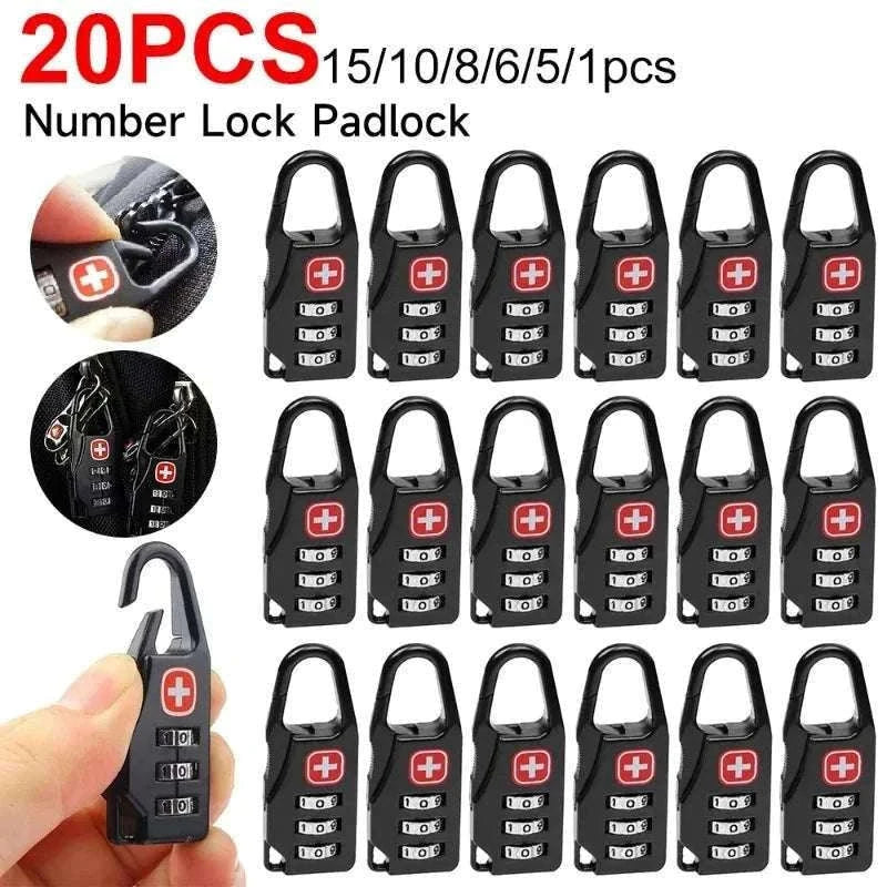 Portable Combination Code Lock for Bags and Travel Gear-3PCS