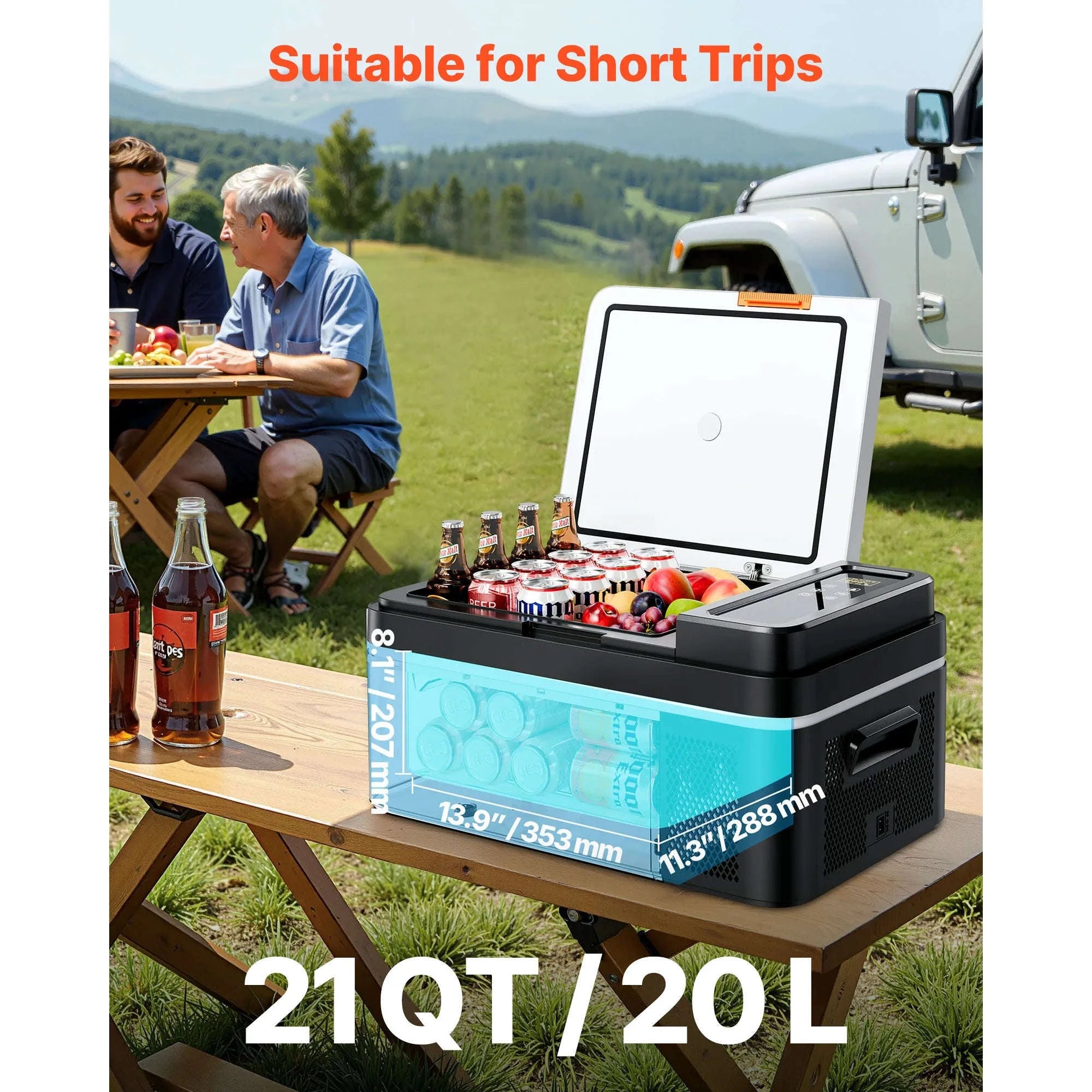 Portable Compressor Cooler 15L-55L 12V/24V DC 110-240V AC-22L NEW / Germany