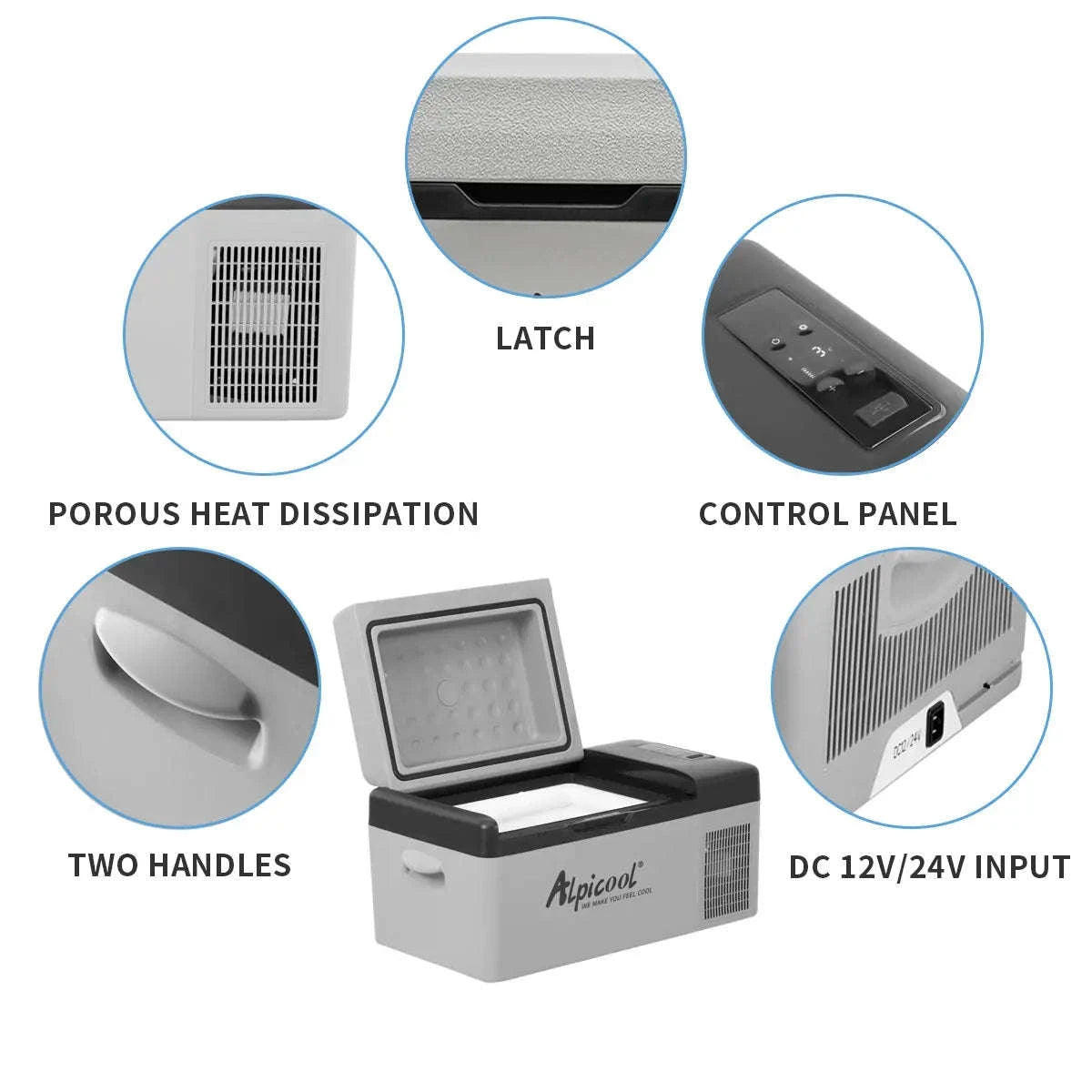 Portable Compressor Fridge Freezer 20L for Car and Home-GRAY / Germany