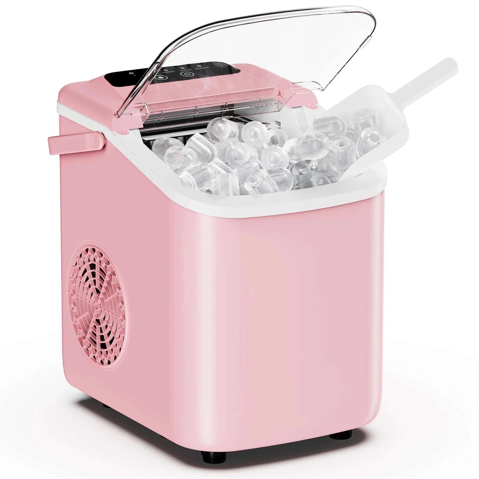 Portable Countertop Ice Maker – 9 Cubes in 6 Minutes, 26lb Daily-Pink / United States