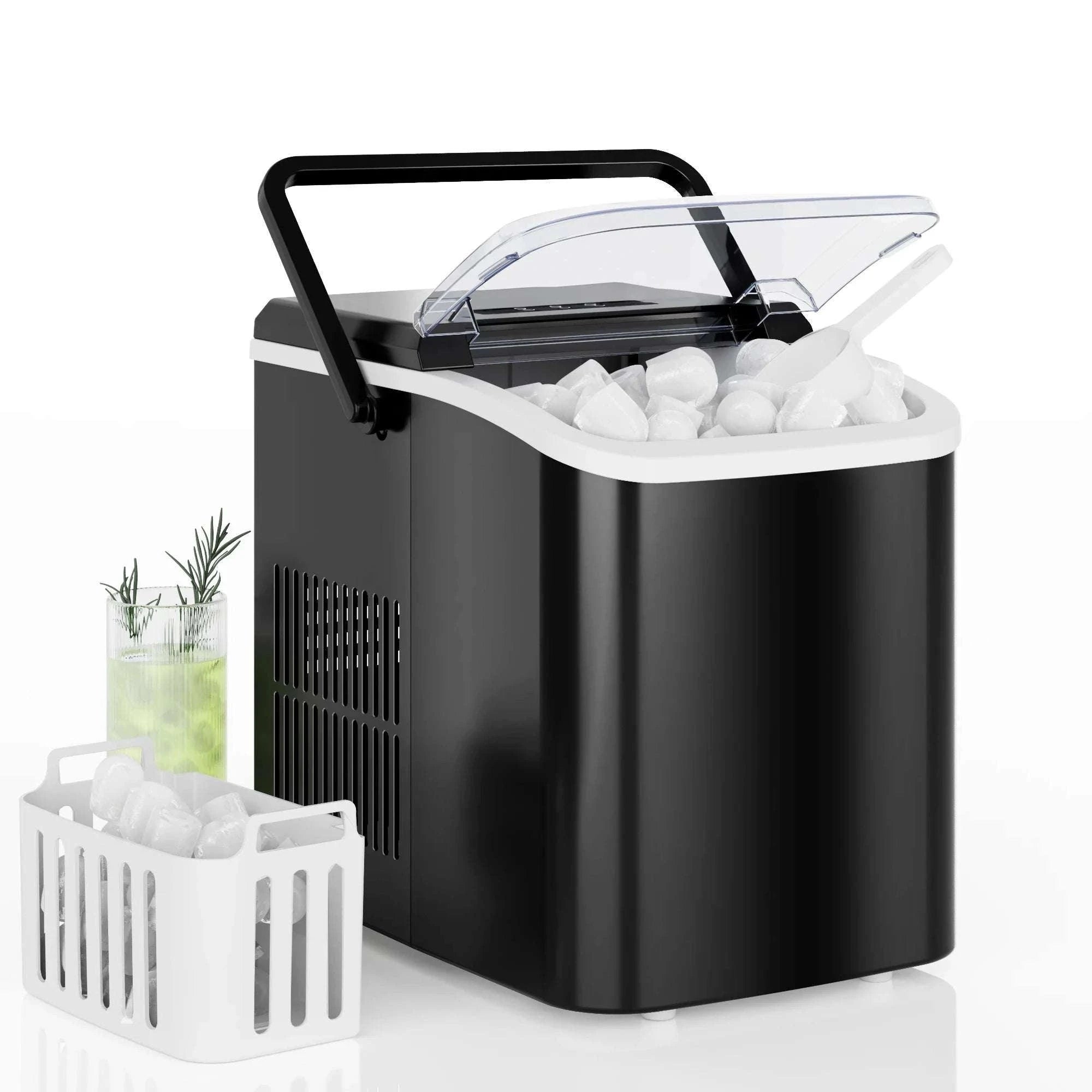 Portable Countertop Ice Maker with Handle – 9 Cubes in 6 Minutes-black / United States