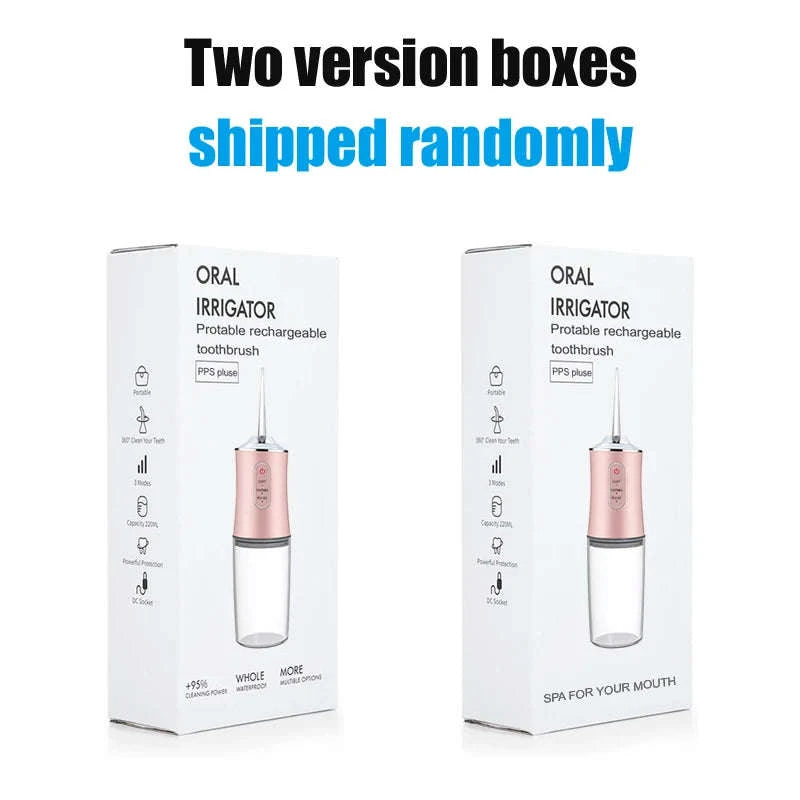 Portable Dental Water Flosser USB Rechargeable with 4 Jet Tips-059-Pink