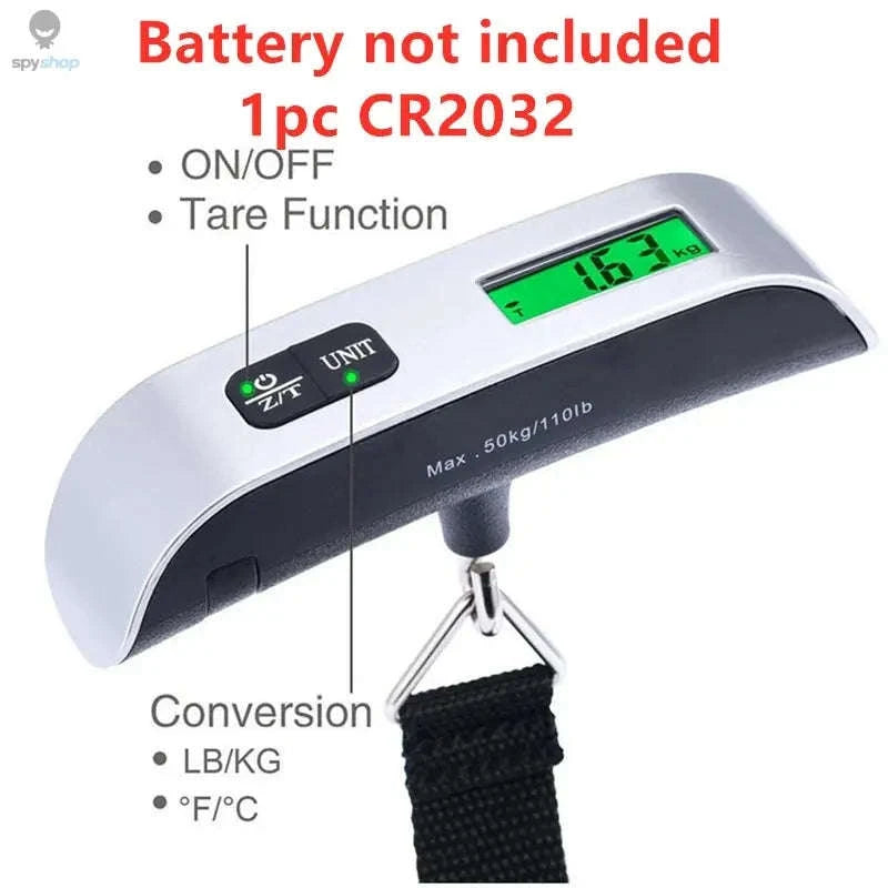 Portable Digital Luggage Scale – 50kg Precision Travel Weight Checker-Webbing belt