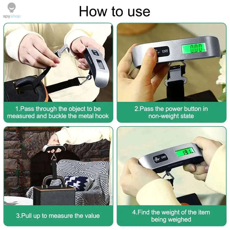 Portable Digital Luggage Scale, 50kg Travel Weight Checker-Webbing belt
