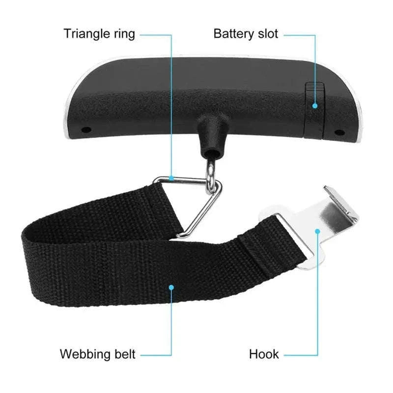 Portable Digital Luggage Scale, 50kg Travel Weight Checker-Webbing belt