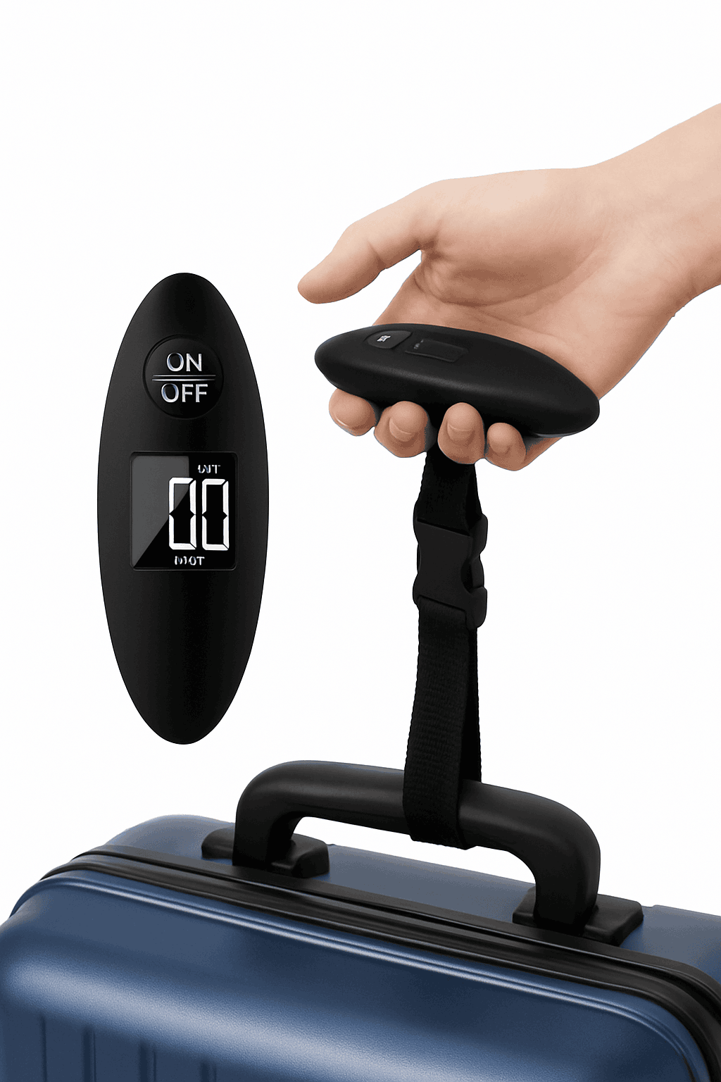 Portable Digital Luggage Scale for Airline Weight Checks-black