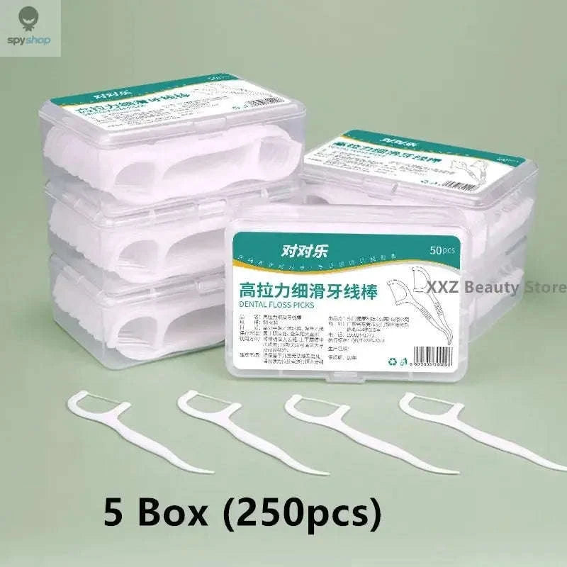 Portable Disposable Dental Floss Sticks – 50‑Pack On‑the‑Go Oral Care-C607-10 Box