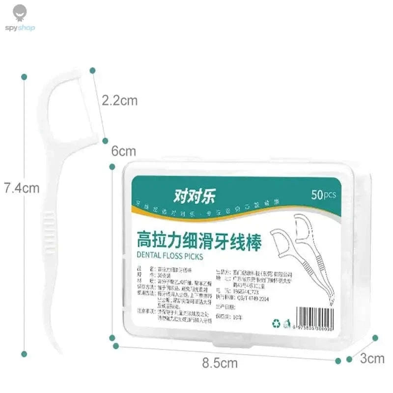 Portable Disposable Dental Floss Sticks – 50‑Pack On‑the‑Go Oral Care-C607-10 Box