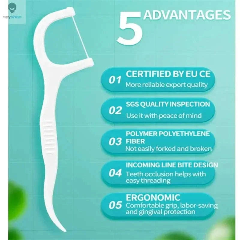 Portable Disposable Dental Floss Sticks – 50‑Pack On‑the‑Go Oral Care-C607-10 Box