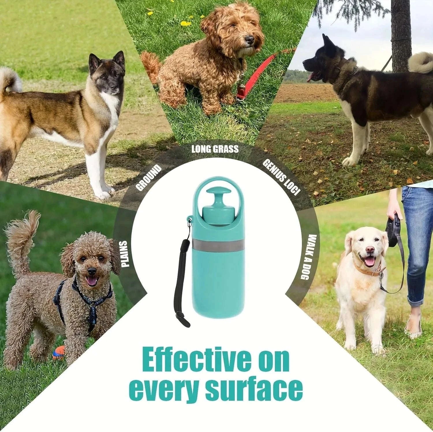 Portable Dog Pooper Scooper with One-Hand Claw & Bag Holder-Blue / United States