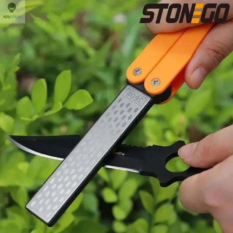 Portable Double-Sided Diamond Knife Sharpener-Orange