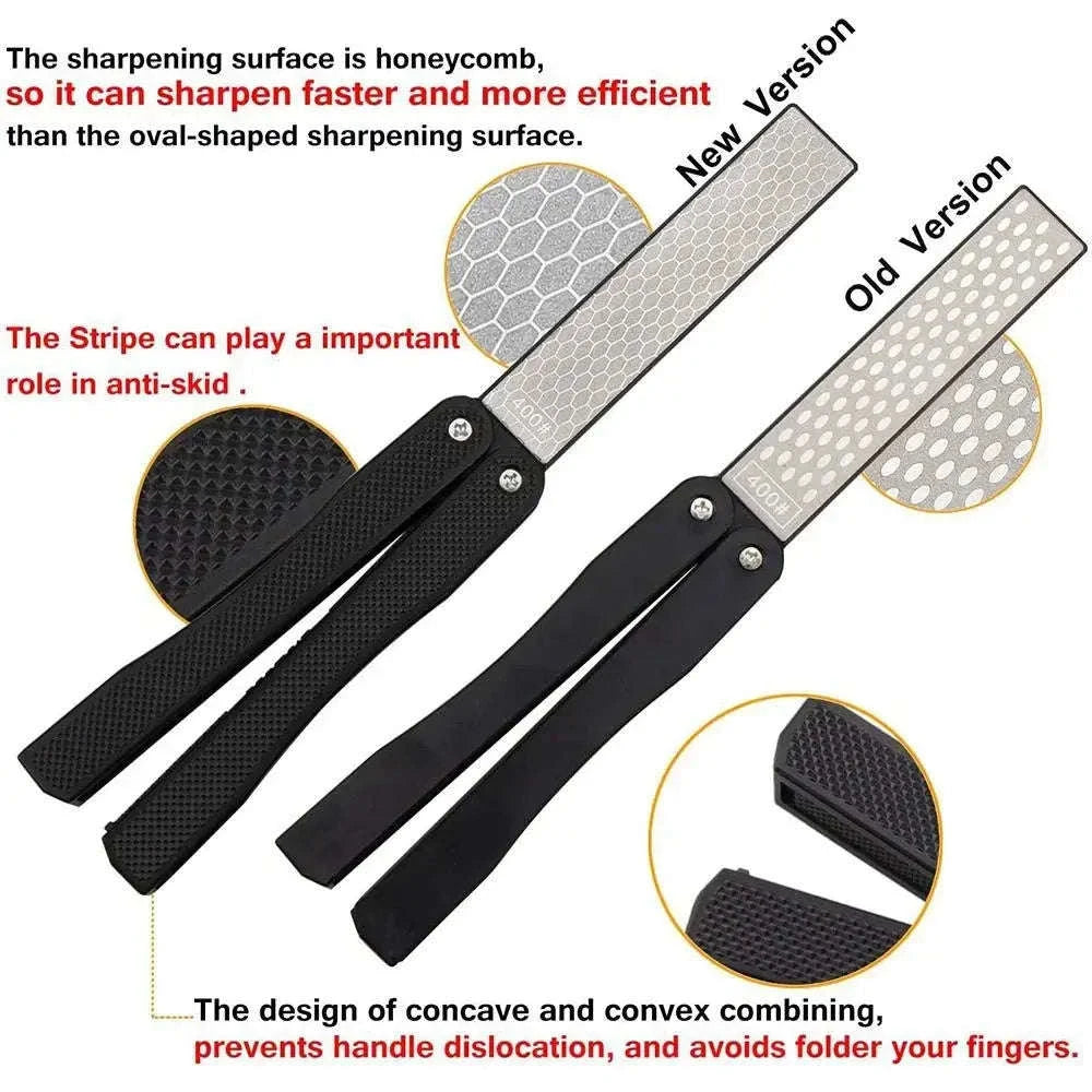 Portable Double-Sided Diamond Knife Sharpener-Orange