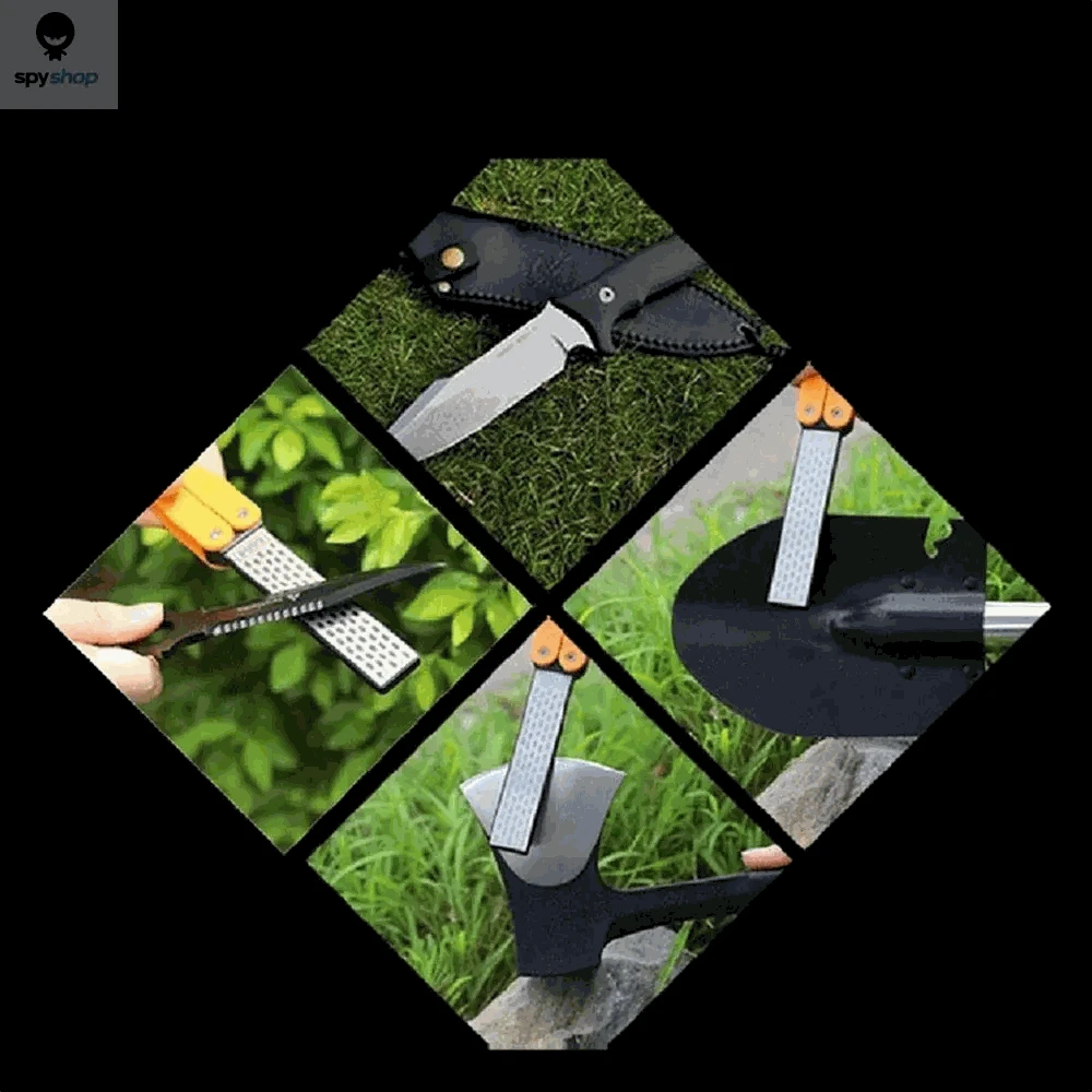 Portable Double-Sided Diamond Knife Sharpener-Orange