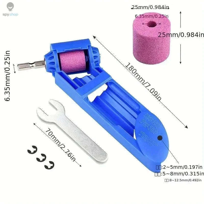Portable Drill Bit Sharpener for Faster, Smoother Manicures-Blue