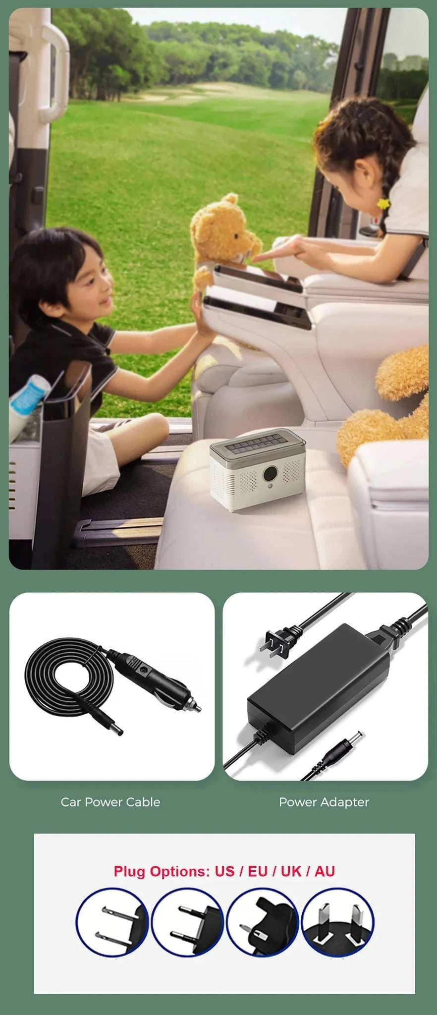 Portable Dual-Use Ice Maker for Car and Home-EU Car-Home-Beige
