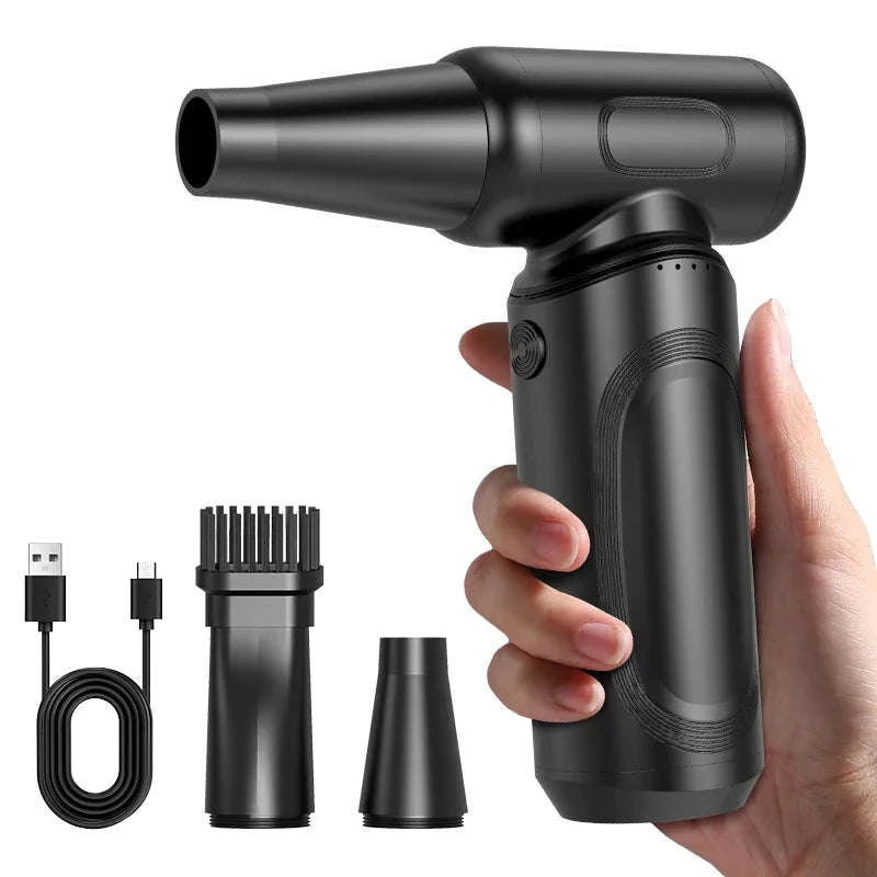 Portable Dust Blower with 6000mAh Battery for PC and Keyboard Cleaning-black / United States