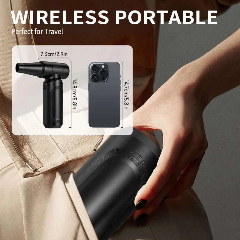 Portable Dust Blower with 6000mAh Battery for PC and Keyboard Cleaning-black / United States