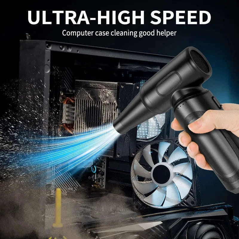 Portable Dust Blower with 6000mAh Battery for PC and Keyboard Cleaning-black / United States