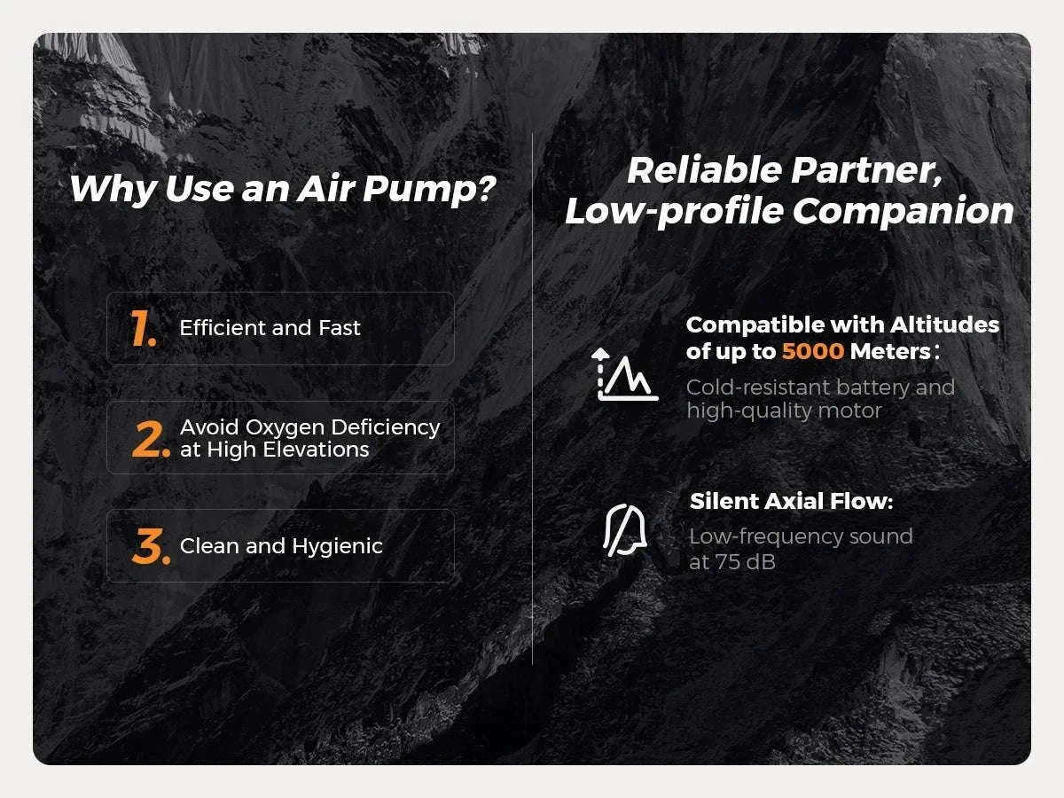 Portable Electric Air Pump with LED Light for Camping & Air Mattresses-Black
